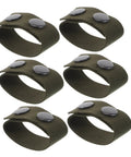 Six Piece Durable Nylon Belt Buckles For Camping Gear With Quick Release Design, olive green, top view