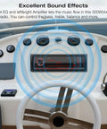 Marine Bluetooth Car Stereo Receiver With Digital LCD Display FM AM Radio USB SD AUX MP3 Player 2A Quick Charge installed on boat