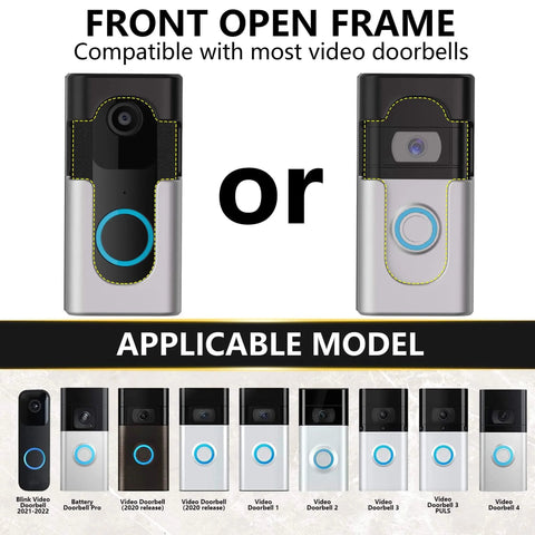 Front view of Adhesive Doorbell Mount For Ring And Blink Video Doorbells Adjustable 45 To 135 Degree Angle Mount Two Easy Installation Methods