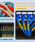 No Sweat Heat Shrink Tube Labels Compatible With Dymo 18052 Printers 3 Pack of labeled cables for organization and identification.