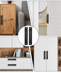 Two Pack Sliding Barn Door Handle With Plate, 7 Inch Aluminum Alloy Door Pull For Cabinet, Drawer, Gate, And Closet