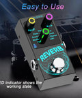 Bangin Compact Digital Reverb Guitar Pedal With 9 Modes Room Hall Chorus Duck Plate Studio Echo LoFi, True Bypass