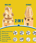 Damaged Screw Extractor Set 13-Piece With Spiral Extractors And Double-Head Bits image showing drill out and extract bits