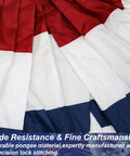 Close-up of American Pleated Flag 3x1.5 Ft Half Fan Bunting Set Of 4 For Indoor Outdoor Patriotic Decor With Red White And Blue Vibe