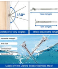 Cable Railing Hardware Kit With Swage Toggle Turnbuckles For Wood Posts, Twelve Pairs One Eighth Inch Wire Rope, Stainless Steel T316 Deck Railing System With Multi Angle Adjustable Stairs And Horizontal Runs, 24 Pack
