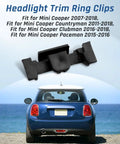 12 Pcs Headlight Trim Ring Clips For Mini Cooper R55 R56 R57 R58 R59 R60 F56 F60 Black Replacement Kit