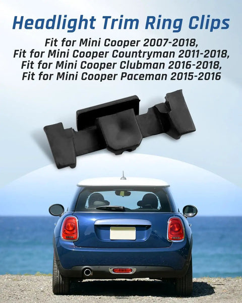 12 Pcs Headlight Trim Ring Clips For Mini Cooper R55 R56 R57 R58 R59 R60 F56 F60 Black Replacement Kit