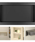 Tile Ready Recessed Shower Niche 16x28 Outer, 24x12 Inner, Single Shelf Bathroom Organizer For Showers in black ABS plastic.