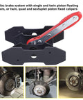 Brake Caliper Press Tool Set With 360 Degree Swing Ratchet Expander For Disc Brakes showcasing red handle and plates