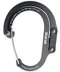 Close-up of HeroClip Large Carabiner Clip And Hook For Camping, Backpacking, Garage Organization And Home Use, Stealth Black