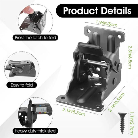 Premium Stainless Steel Folding Table Leg Brackets With Quick Release Locking Hinge For Furniture Cabinet Support Smooth Install Space Saving Silver Bracket Set Built Tough No Sweat Setup