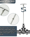RV Waste Valve Handle Replacement Kit With Universal Fit And Adjustable Tube Extensions For Custom Length, shown with silver handle and extensions.