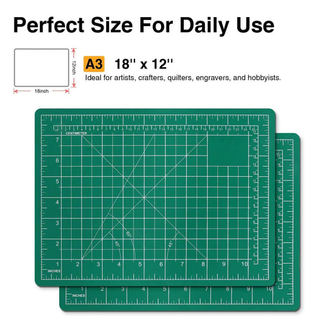 Cutting Mat 12 By 18 Inch Self Healing Double Sided For Sewing And Quilting Fabric Cutting Mat For Crafts Desktop Craft Mat.