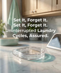 Adhesive Power Button Cover Kit, 2 Pack 41mm ID Flip Top Switch Panel Protectors on a kitchen counter near appliances.