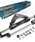 Beefy Hydraulic Steering Cylinder For Outboard Boats Up To 300HP, 10.3MPa/1500 PSI, Front Mount Aluminum Alloy Body with accessories