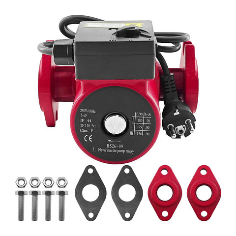 Smooth Operator Stainless Steel Three Speed Circulator Pump For Hot Water Recirculation And Home Heat Systems 230V 1 6Hp with accessories.