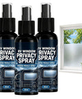 Glass Frosting Spray 30ml Translucent Portable Privacy Agent set of three bottles with RV window privacy effect.