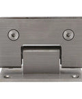 Heavy Duty Stainless Steel Shower Door Hinges with 90 Degree Auto Close for Frameless Glass Doors 8mm to 12mm front view