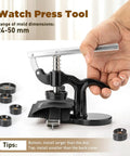 Watch press tool from All In One Watch Repair Tool Kit With Press Tool And Link Removal Set Spring Bar Tool Set Battery Replacement Kit