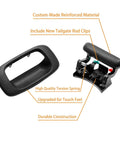Heavy Gauge Steel Direct Replacement Rear Tailgate Handle Kit For Chevy Silverado 1500 2500 3500 1999 To 2006 parts with latch and clips.