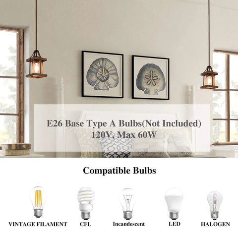 Faux Wood Lantern Pendant Lighting With Glass Shades For Kitchen Island, Bedroom, Dining Room, Hallway And Foyer showcase lighting options