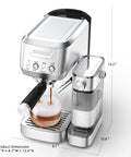 Premium Espresso Machine With Auto Milk Frother And 20 Bar Italian High Pressure Pump for brewing lattes and cappuccinos.