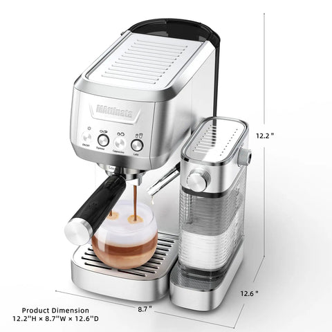 Premium Espresso Machine With Auto Milk Frother And 20 Bar Italian High Pressure Pump for brewing lattes and cappuccinos.