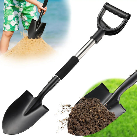 Heavy Duty Garden Shovel With D-Handle, 31-Inch Steel Spade With Sharp Round Point digging sand and soil