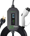 Level 2 EV Charger 16 Amp Portable EVSE Smart Car Charger For All EVs And PHEVs 30 Foot Cable Options NEMA L6 30P
