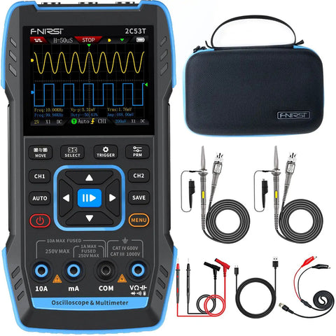 Upgraded Handheld Oscilloscope With Multimeter And DDS Generator, 50 MHz Bandwidth, 250 MSa Sampling, 19999 Counts, with probes
