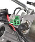 Close-up of Heavy Duty 180cc GY6 Engine Motor wiring connections, showing electrical components for scooter bike restoration.