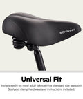 Ultra Comfy Cruiser Bike Seat For Men And Women With Plush Foam Cushion, Replacement Saddle with seatpost attachment