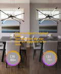 Dope Modern Led Sputnik Ceiling Light 8 Heads Chandelier Black Dimmable Pendant Fixture For Dining Room comparison view
