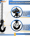 Quarter Ton Chain Hoist With 550 Lbs Capacity And 10 Ft Lift Manual Lever Come Along Hoist showcasing swivel hooks and latches