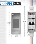63 Amp Solar Panel Disconnect Switch For DC 12 To 400V And AC 90 To 400V Two Pole Outdoor Rugged IP65 Waterproof Box with dimensions