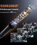 Gear Up For Tight Spots With A Dope 4.3 Inch Endoscope Camera With Light And 1080P HD Imaging showing 2X zoom magnification