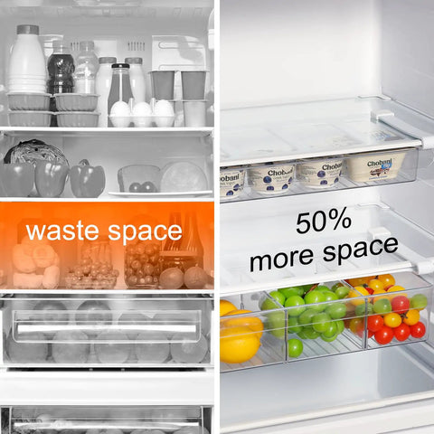 No Fuss Fridge Drawer Organizer Slides Under Shelf For Crisper Bin Storage With Slick Gliding Rails To Keep Your Kitchen Stash Of Fresh Produce Dairy Deli Meats And Condiments Neat Without Any Heavy Lifting Today