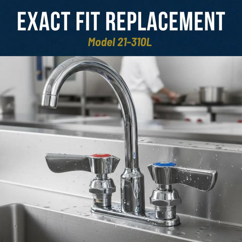 Silver Series Quarter Turn Ceramic Faucet Repair Kit For 12 To 8 Series Faucets installed on kitchen sink