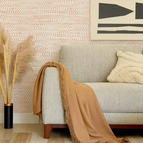 Coral Moire Dots Peel And Stick Wallpaper For Easy DIY Accent Walls Removable No Mess Self Adhesive Durable Textured Dot Pattern