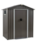 Outdoor Metal Tool Shed 5x3x6 Ft With Lockable Door And Side Window Waterproof Steel Garden Storage Shed For Backyard Patio And Lawn Heavy Duty Gray Utility Shelter For Tools Equipment And Outdoor Gear