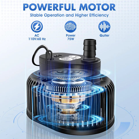 Automatic Pool Cover Pump With Water Sensor For Above Ground Pools, No Fuss Sump Pump For Pool Draining, Powerful Motor