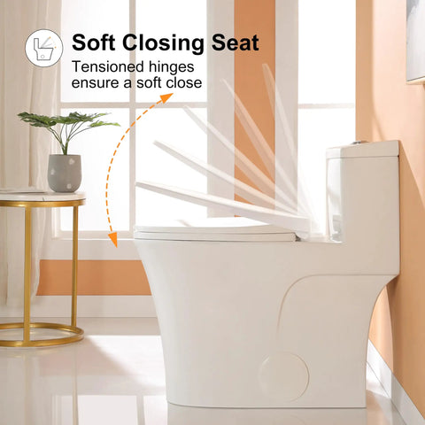 Compact One Piece Elongated Toilet With Dual Flush System And ADA Chair Height Tailored For Cozy Bathrooms Providing Smooth Operation And Quick Wipe Down Ease For Chill Daily Use And Smart Space Optimization