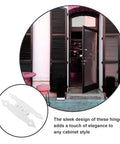 Premium White Metal H Shape Cabinet Door Hinges For Interior Cabinets And Furniture Doors With 89x37x1.2mm Flush Mount Corner Hinge Replacement Hardware For Smooth Silent Operation No Squeak shown in a stylish room setting