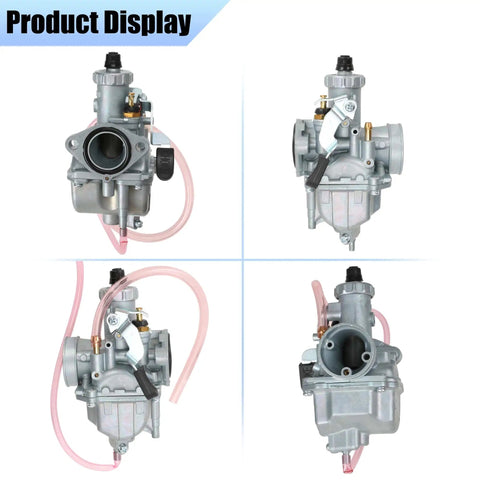 Front and side views of 26mm Carburetor Throttle Assembly Kit Replacement for Predator 212cc 224cc 196cc Engines and Coleman CT200U
