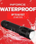 TFX Handheld Flashlight 700 Lumens White Beam, Black Body, Rugged Glass-Reinforced Nylon Build, Waterproof Up To 66 Feet
