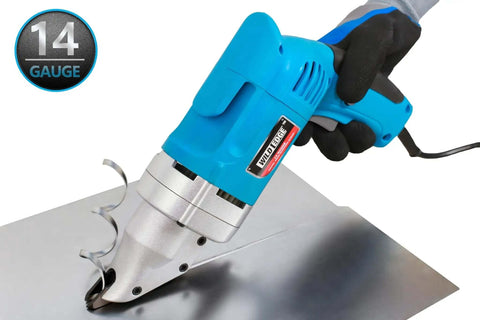 Electric Metal Shear For Sheet Metal, 14 Gauge, 5.0 Amp Motor, Variable Speed 0-2700 SPM cutting sheet metal