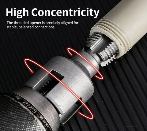 Heavy Duty Water Pipe Thread Cutter For 1/2 Inch 3/4 Inch And 1 Inch Pvc Ppr Pipes showing precise alignment of threads for stability.