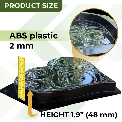 Heart Shaped Concrete Pathmaker Mold For DIY Garden Walkway Pavers And Stepping Stones ABS 2mm Durable Cement Mold, 48mm height
