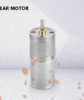 25mm 12V DC Gear Motor Built For Low Speed High Torque, Ideal For Electronic Locks And Robotics, steel casing, vertical view