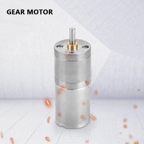 25mm 12V DC Gear Motor Built For Low Speed High Torque, Ideal For Electronic Locks And Robotics, steel casing, vertical view